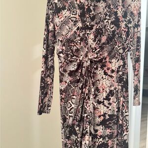 Thalia Sodi Black and Pink Snake Print Dress
